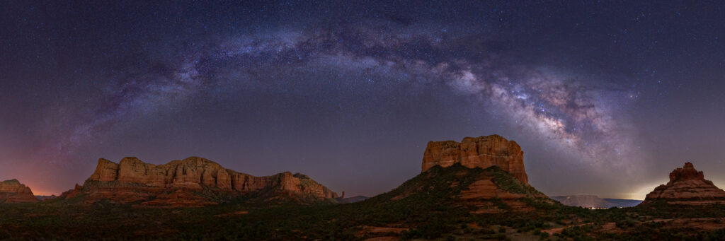 The Milky Way over the red rocks of Sedona